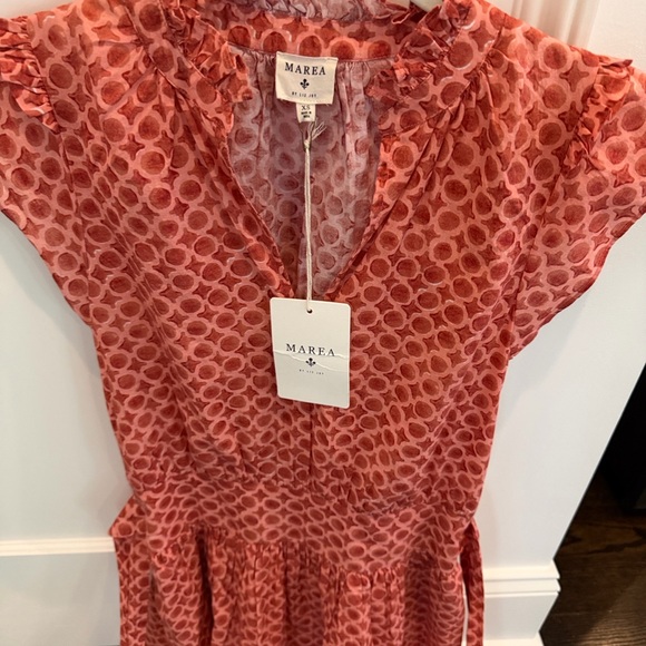 Marea Red Patterned Mini Dress - Picture 2 of 3